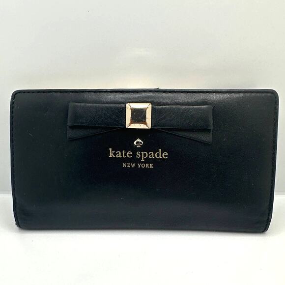 KATE SPADE New York Black North Court Bow Stacy Wallet - Picture 7 of 7